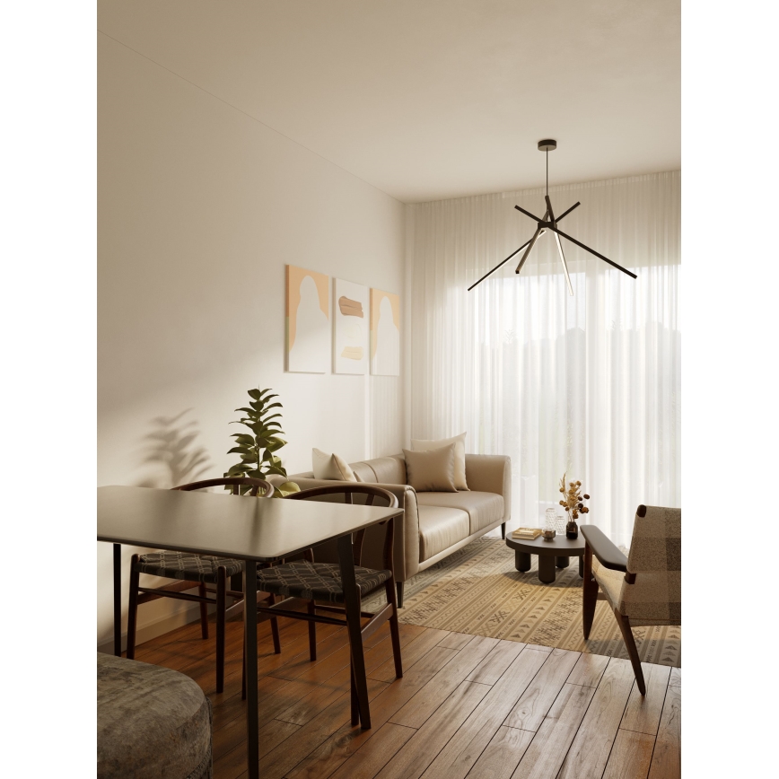 MAXLIGHT P0412 - LED ljuskrona med textilsladd SPINDEL LED/33W/230V svart