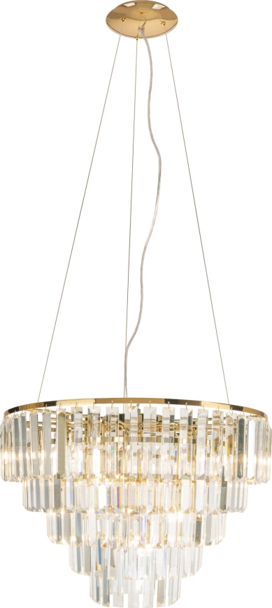 MAXLIGHT P0424 - Ljuskrona med textilsladd MONACO 15xG9/40W/230V diameter 60 cm guld