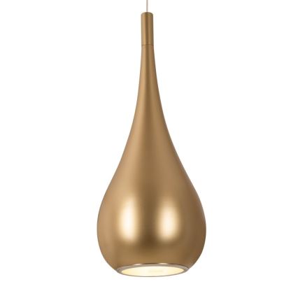 MAXLIGHT P0436 - Ljuskrona med textilsladd DROP 1xE27/40W/230V diameter 20 cm guld