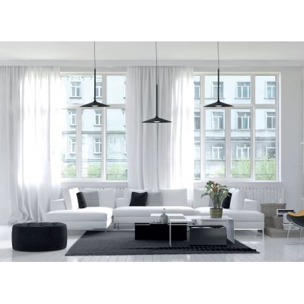 MAXLIGHT P0456 - LED ljuskrona med textilsladd HANA LED/6W/230V diameter 17,5 cm svart