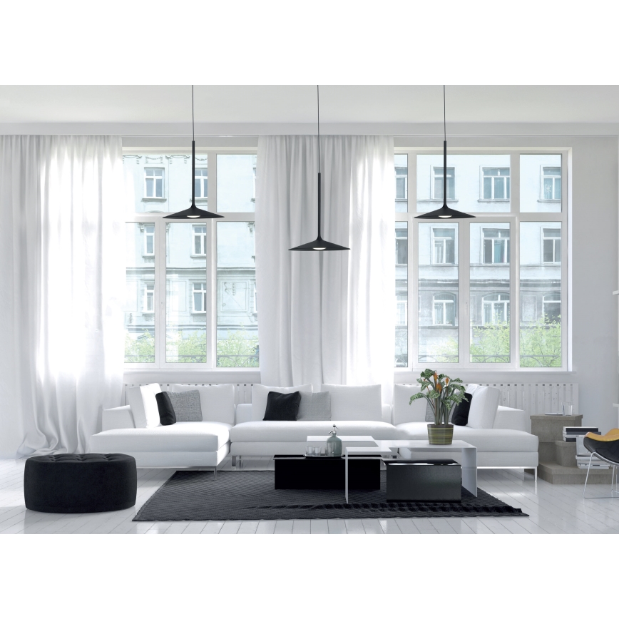 MAXLIGHT P0456 - LED ljuskrona med textilsladd HANA LED/6W/230V diameter 17,5 cm svart