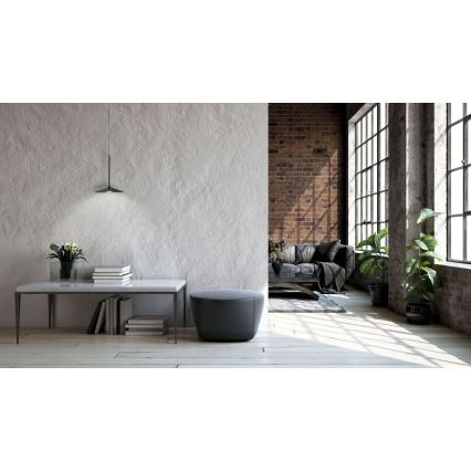 MAXLIGHT P0456 - LED ljuskrona med textilsladd HANA LED/6W/230V diameter 17,5 cm svart
