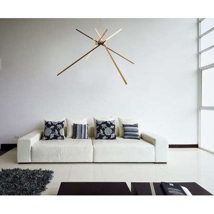 MAXLIGHT P0457 - LED ljuskrona med textilsladd SPINDEL LED/33W/230V guld