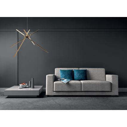 MAXLIGHT P0457 - LED ljuskrona med textilsladd SPINDEL LED/33W/230V guld