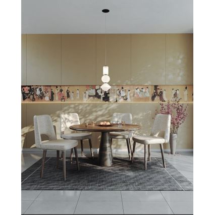 MAXLIGHT P0468 - LED ljuskrona med textilsladd AKIKO LED/23W/230V diameter 20 cm vit
