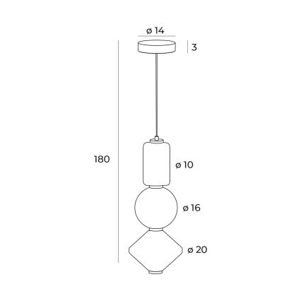 MAXLIGHT P0468 - LED ljuskrona med textilsladd AKIKO LED/23W/230V diameter 20 cm vit