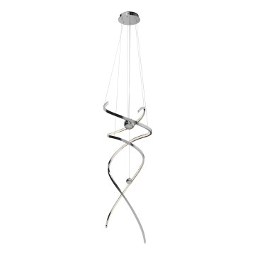 MAXLIGHT P0482D - LED ljusreglerad ljuskrona på textilsladd RITZ LED/100W/230V diameter 60 cm CRI 90 skinande krom