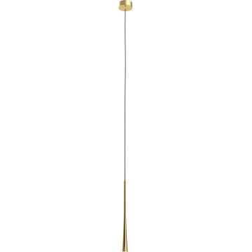 MAXLIGHT P0484 - LED ljuskrona med textilsladd KAFFE LED/7W/230V diameter 3 cm guld