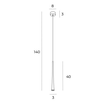 MAXLIGHT P0484 - LED ljuskrona med textilsladd KAFFE LED/7W/230V diameter 3 cm guld
