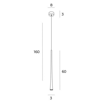 MAXLIGHT P0485 - LED ljuskrona med textilsladd KAFFE LED/7W/230V diameter 3 cm guld
