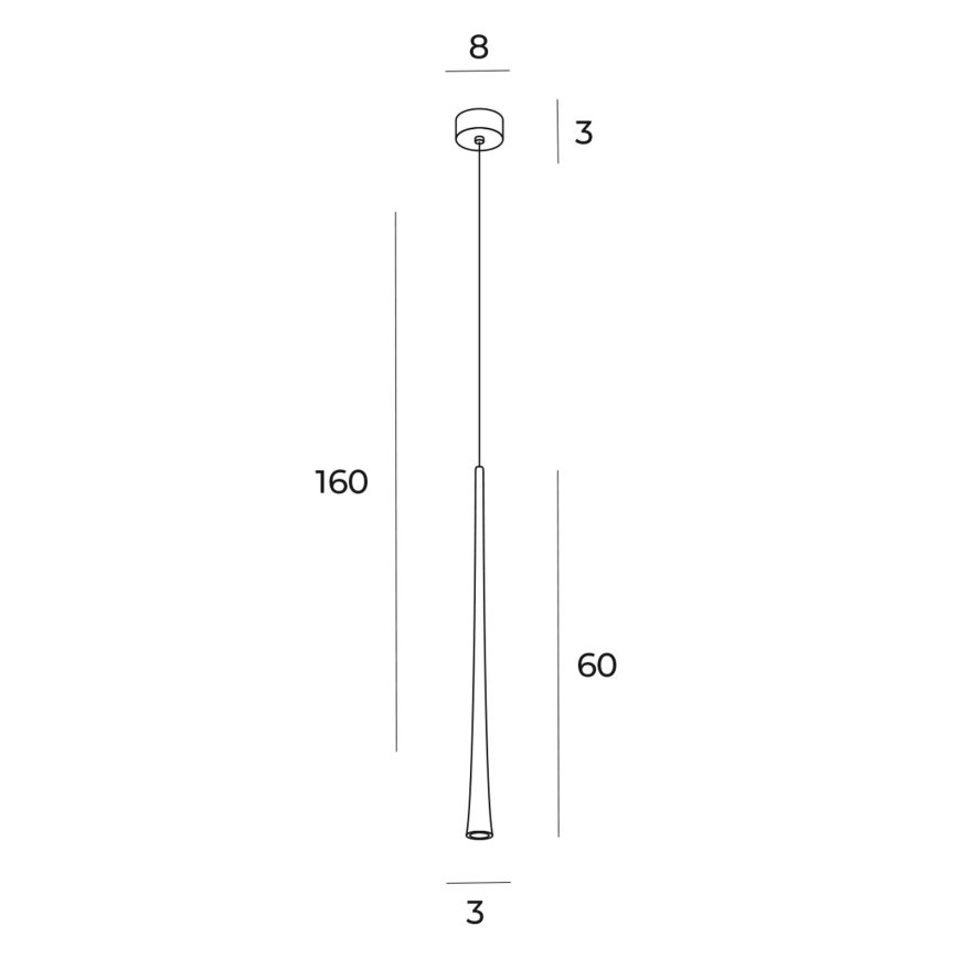 MAXLIGHT P0485 - LED ljuskrona med textilsladd KAFFE LED/7W/230V diameter 3 cm guld