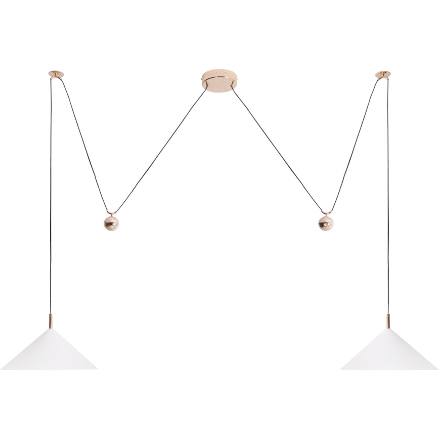MAXLIGHT P0506 - LED ljuskrona med textilsladd VULCANO 2xLED/5W/230V spindel vit