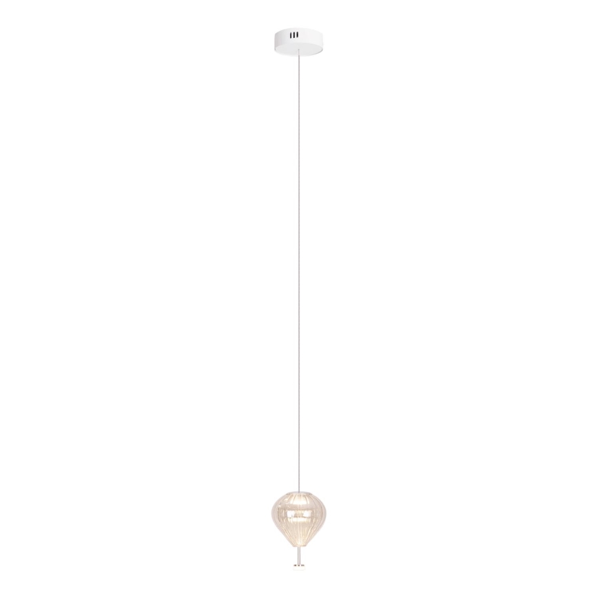 MAXLIGHT P0527 - LED ljuskrona med textilsladd PALLONCINI 2xLED/3W/230V diameter 12 cm genomskinlig