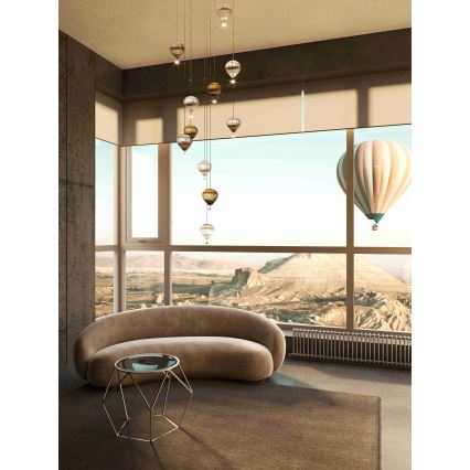 MAXLIGHT P0527 - LED ljuskrona med textilsladd PALLONCINI 2xLED/3W/230V diameter 12 cm genomskinlig