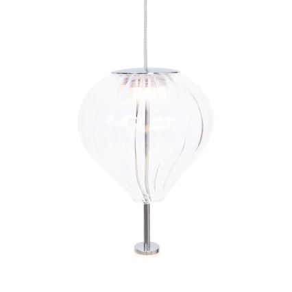 MAXLIGHT P0527 - LED ljuskrona med textilsladd PALLONCINI 2xLED/3W/230V diameter 12 cm genomskinlig