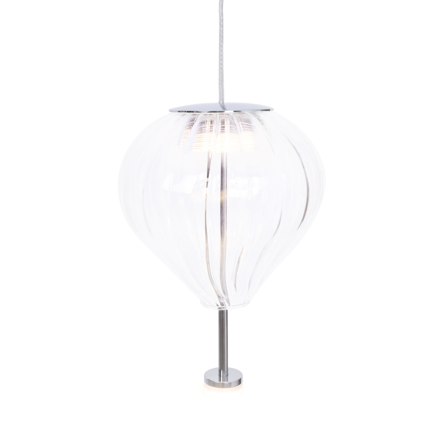 MAXLIGHT P0527 - LED ljuskrona med textilsladd PALLONCINI 2xLED/3W/230V diameter 12 cm genomskinlig