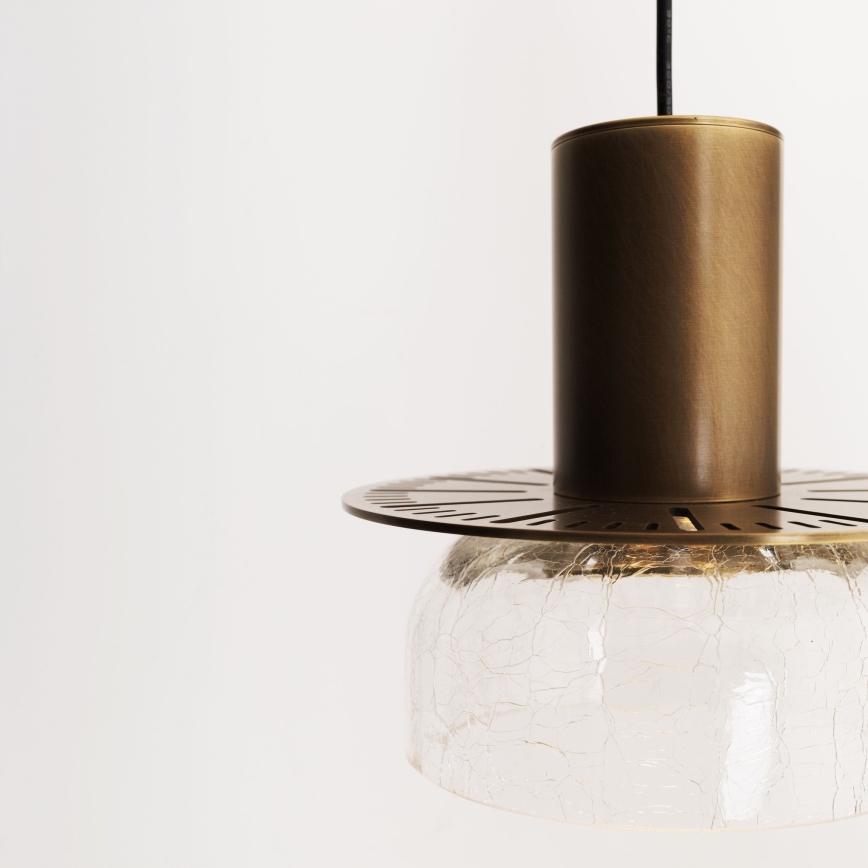 MAXLIGHT P0530 - LED ljuskrona med textilsladd SIGNATURE LED/8W/230V diameter 15 cm mässing/genomskinlig