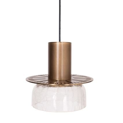 MAXLIGHT P0530 - LED ljuskrona med textilsladd SIGNATURE LED/8W/230V diameter 15 cm mässing/genomskinlig