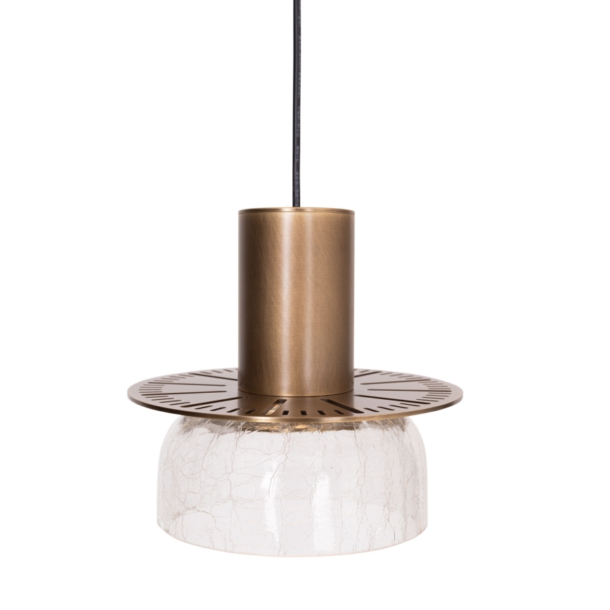 MAXLIGHT P0530 - LED ljuskrona med textilsladd SIGNATURE LED/8W/230V diameter 15 cm mässing/genomskinlig