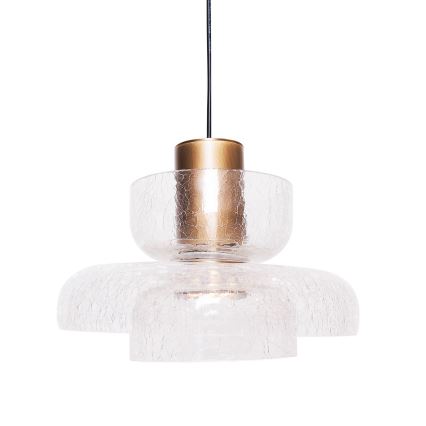 MAXLIGHT P0532 - LED ljuskrona med textilsladd SIGNATURE LED/8W/230V diameter 22 cm mässing/genomskinlig