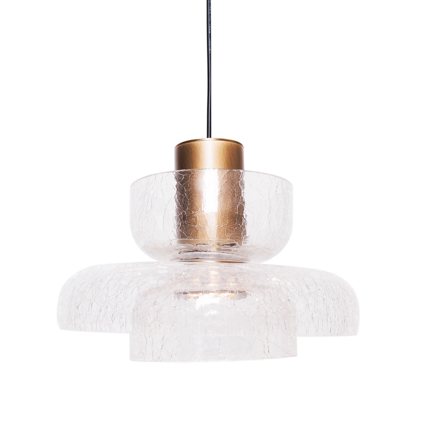 MAXLIGHT P0532 - LED ljuskrona med textilsladd SIGNATURE LED/8W/230V diameter 22 cm mässing/genomskinlig