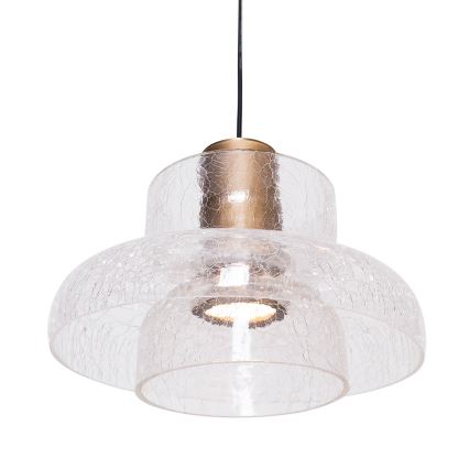 MAXLIGHT P0532 - LED ljuskrona med textilsladd SIGNATURE LED/8W/230V diameter 22 cm mässing/genomskinlig