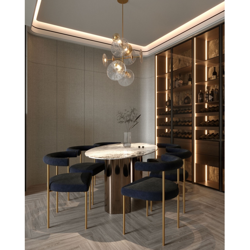 MAXLIGHT P0541 - LED pendelljuskrona ALLURE 14xLED/5W/230V diameter 60 cm guld