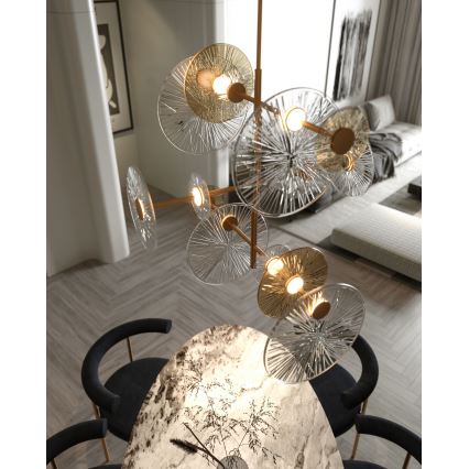 MAXLIGHT P0541 - LED pendelljuskrona ALLURE 14xLED/5W/230V diameter 60 cm guld