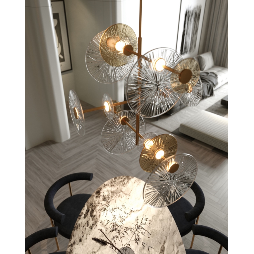 MAXLIGHT P0541 - LED pendelljuskrona ALLURE 14xLED/5W/230V diameter 60 cm guld