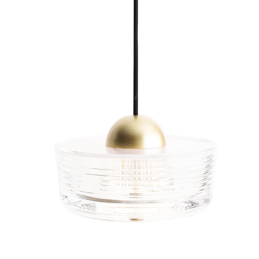 MAXLIGHT P0542 - LED ljuskrona med textilsladd LIPARI LED/6W/230V diameter 16 cm genomskinlig