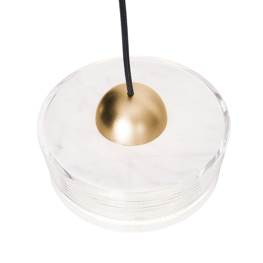 MAXLIGHT P0542 - LED ljuskrona med textilsladd LIPARI LED/6W/230V diameter 16 cm genomskinlig