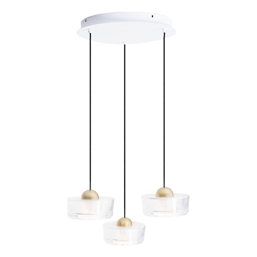 MAXLIGHT P0543 - LED ljuskrona med textilsladd LIPARI LED/22W/230V diameter 35 cm genomskinlig