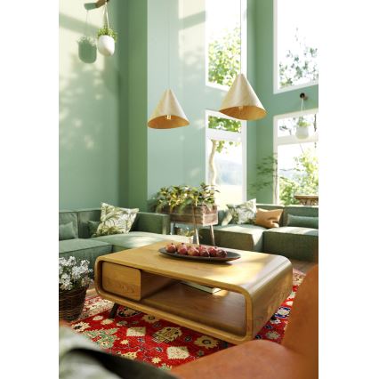 MAXLIGHT P0547 - Ljuskrona med textilsladd SAKURA 1xE27/60W/230V diameter 33,5 cm ek