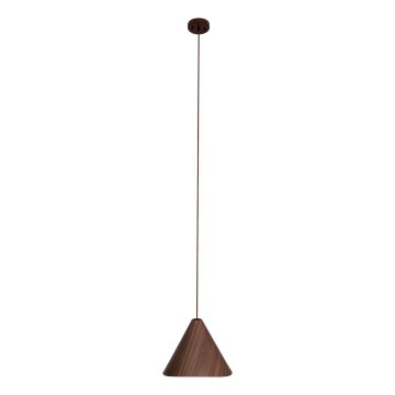 MAXLIGHT P0548 - Ljuskrona med textilsladd SAKURA 1xE27/60W/230V diameter 33,5 cm valnöt