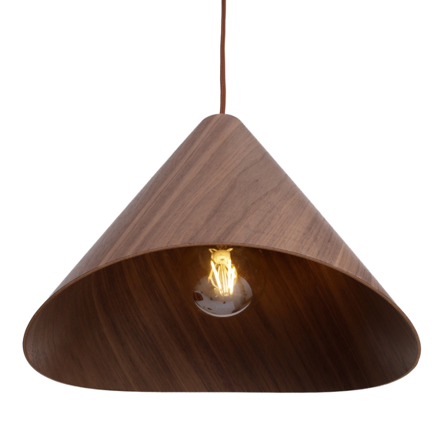 MAXLIGHT P0548 - Ljuskrona med textilsladd SAKURA 1xE27/60W/230V diameter 33,5 cm valnöt