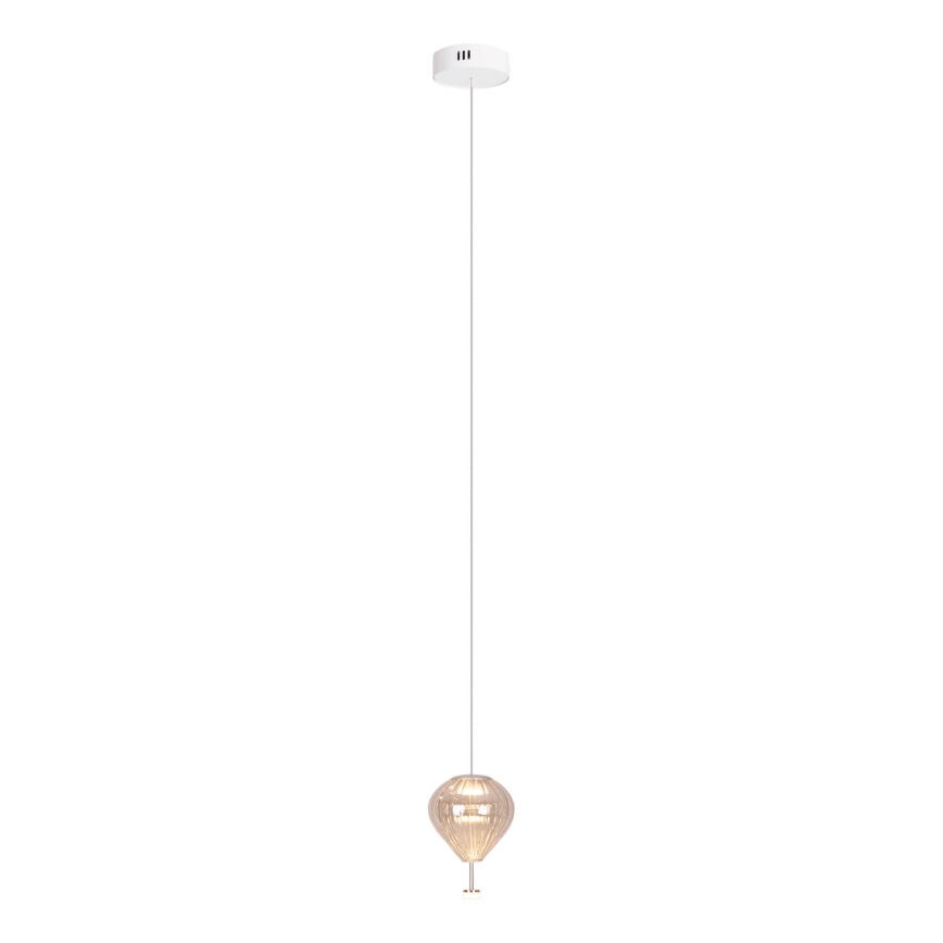 MAXLIGHT P0575 - LED ljuskrona med textilsladd PALLONCINI 2xLED/3W/230V diameter 12 cm beige
