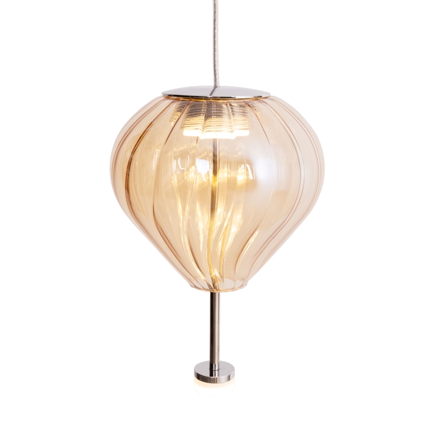 MAXLIGHT P0575 - LED ljuskrona med textilsladd PALLONCINI 2xLED/3W/230V diameter 12 cm beige