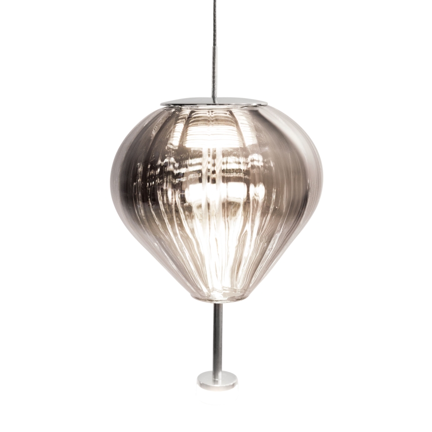 MAXLIGHT P0576 - LED ljuskrona med textilsladd PALLONCINI 2xLED/3W/230V diameter 12 cm rökig