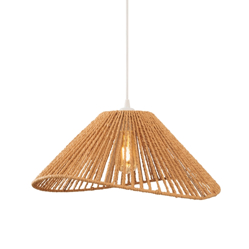 MAXLIGHT P0577 - Ljuskrona med textilsladd AMALFI 1xE27/15W/230V diameter 45 cm beige
