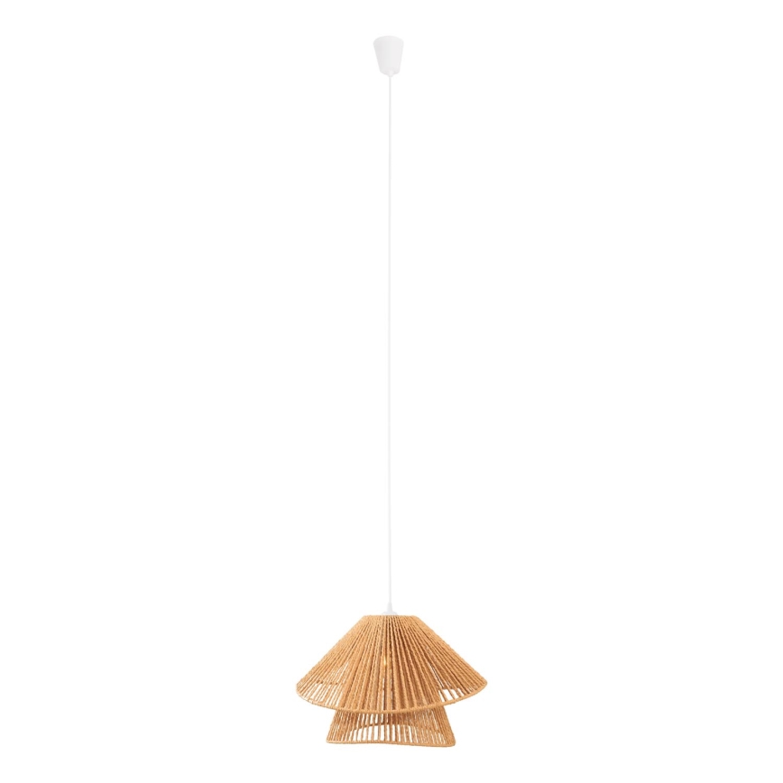 MAXLIGHT P0578 - Ljuskrona med textilsladd AMALFI 1xE27/15W/230V diameter 45 cm beige