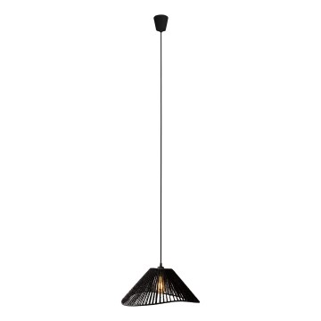 MAXLIGHT P0579 - Ljuskrona med textilsladd AMALFI 1xE27/15W/230V diameter 45 cm svart