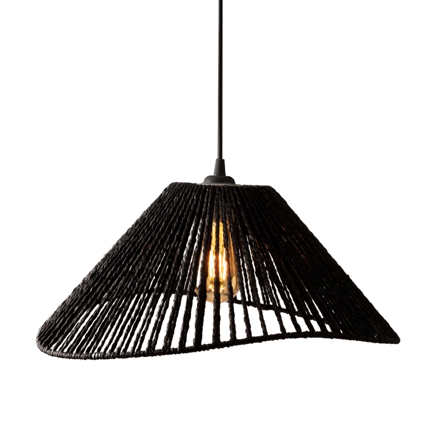 MAXLIGHT P0579 - Ljuskrona med textilsladd AMALFI 1xE27/15W/230V diameter 45 cm svart
