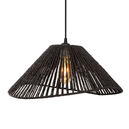 MAXLIGHT P0579 - Ljuskrona med textilsladd AMALFI 1xE27/15W/230V diameter 45 cm svart