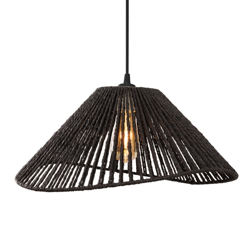 MAXLIGHT P0579 - Ljuskrona med textilsladd AMALFI 1xE27/15W/230V diameter 45 cm svart