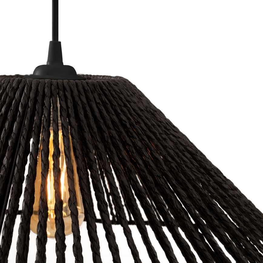 MAXLIGHT P0579 - Ljuskrona med textilsladd AMALFI 1xE27/15W/230V diameter 45 cm svart