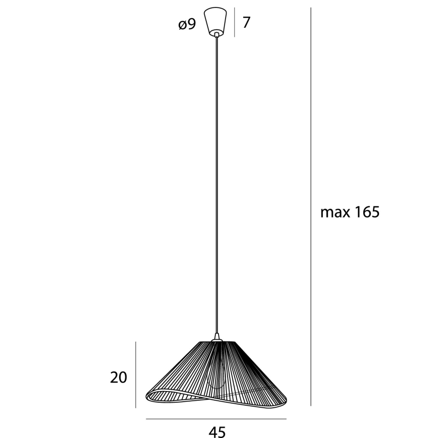 MAXLIGHT P0579 - Ljuskrona med textilsladd AMALFI 1xE27/15W/230V diameter 45 cm svart