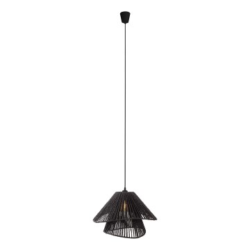 MAXLIGHT P0580 - Ljuskrona med textilsladd AMALFI 1xE27/15W/230V diameter 45 cm svart