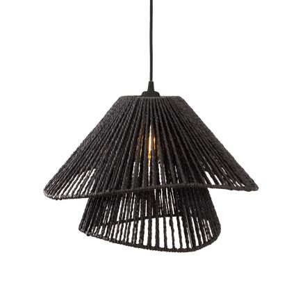 MAXLIGHT P0580 - Ljuskrona med textilsladd AMALFI 1xE27/15W/230V diameter 45 cm svart