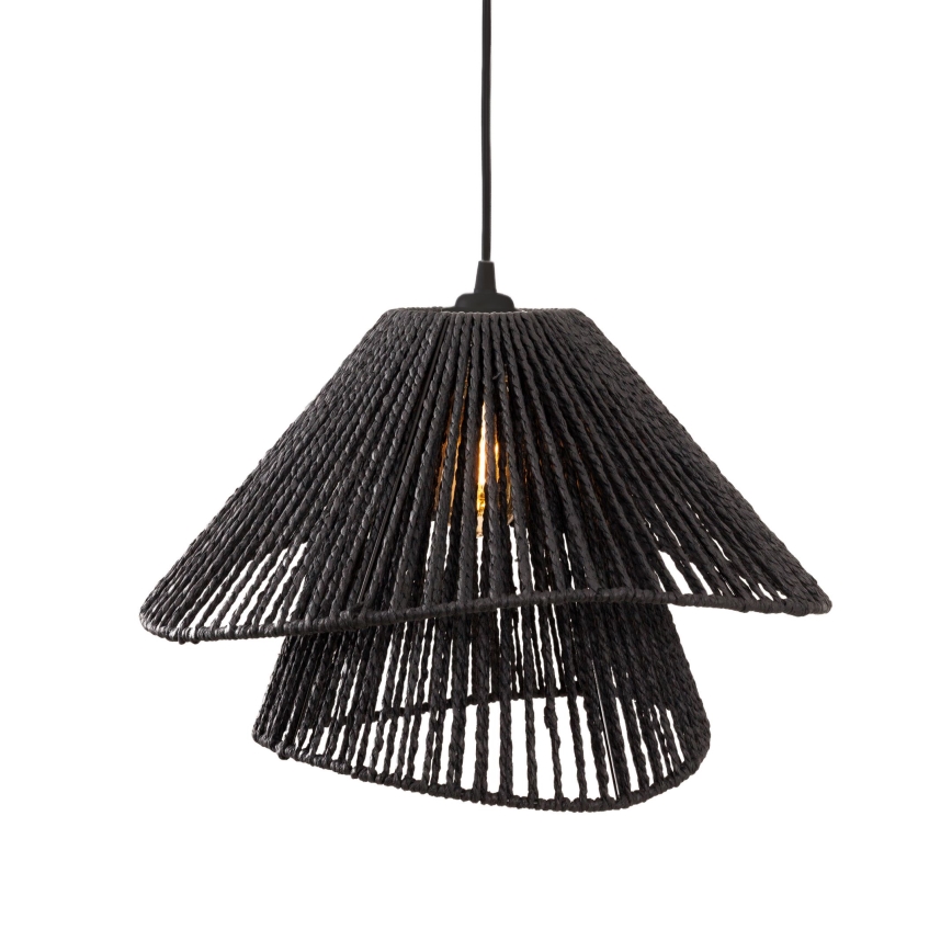 MAXLIGHT P0580 - Ljuskrona med textilsladd AMALFI 1xE27/15W/230V diameter 45 cm svart