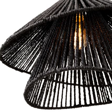 MAXLIGHT P0580 - Ljuskrona med textilsladd AMALFI 1xE27/15W/230V diameter 45 cm svart